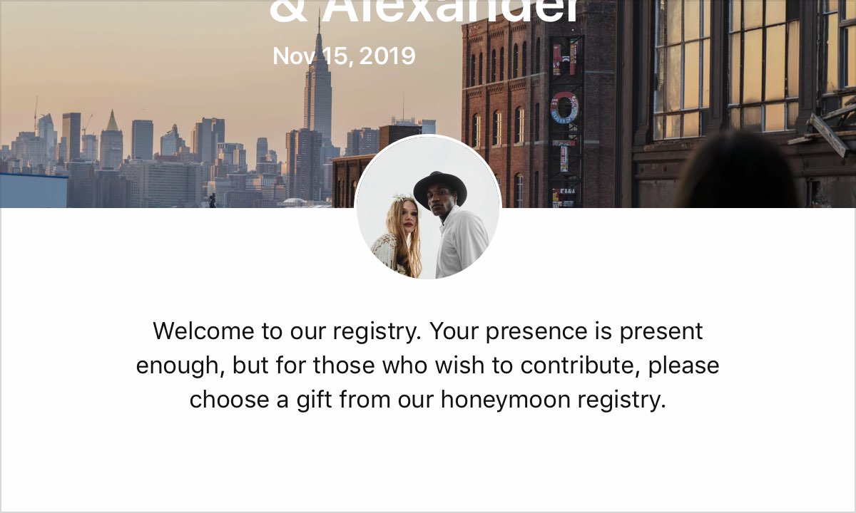 Create a modern honeymoon registry like Hitchd.com