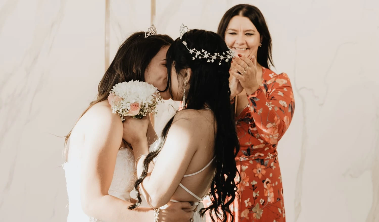 A same sex couple being married