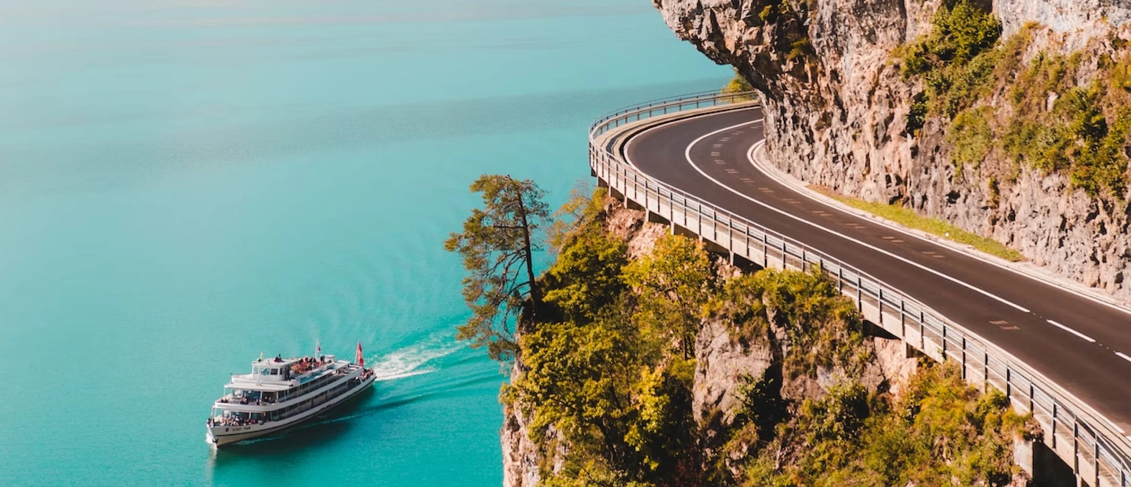 A cruise ship sailing on blue waters