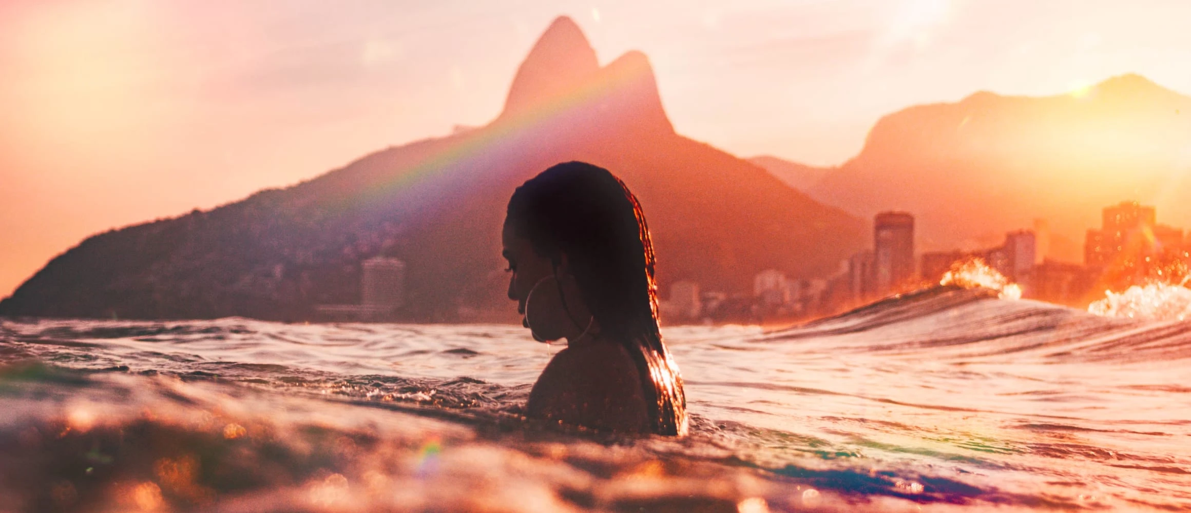 A woman swimming in Hawaii