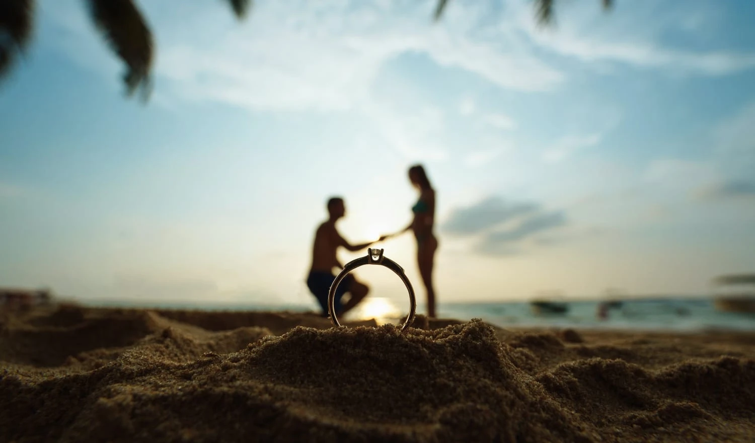 An engagement on the beach