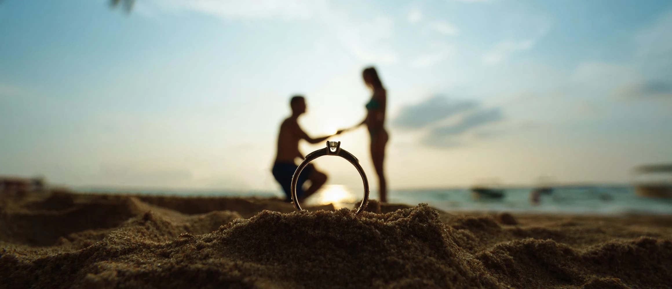 An engagement on the beach