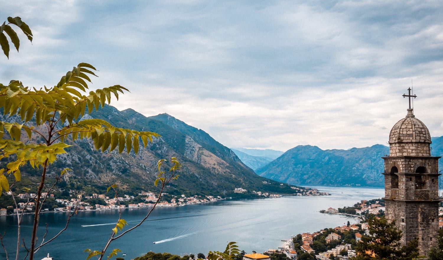 A large body of water going through Kotor.