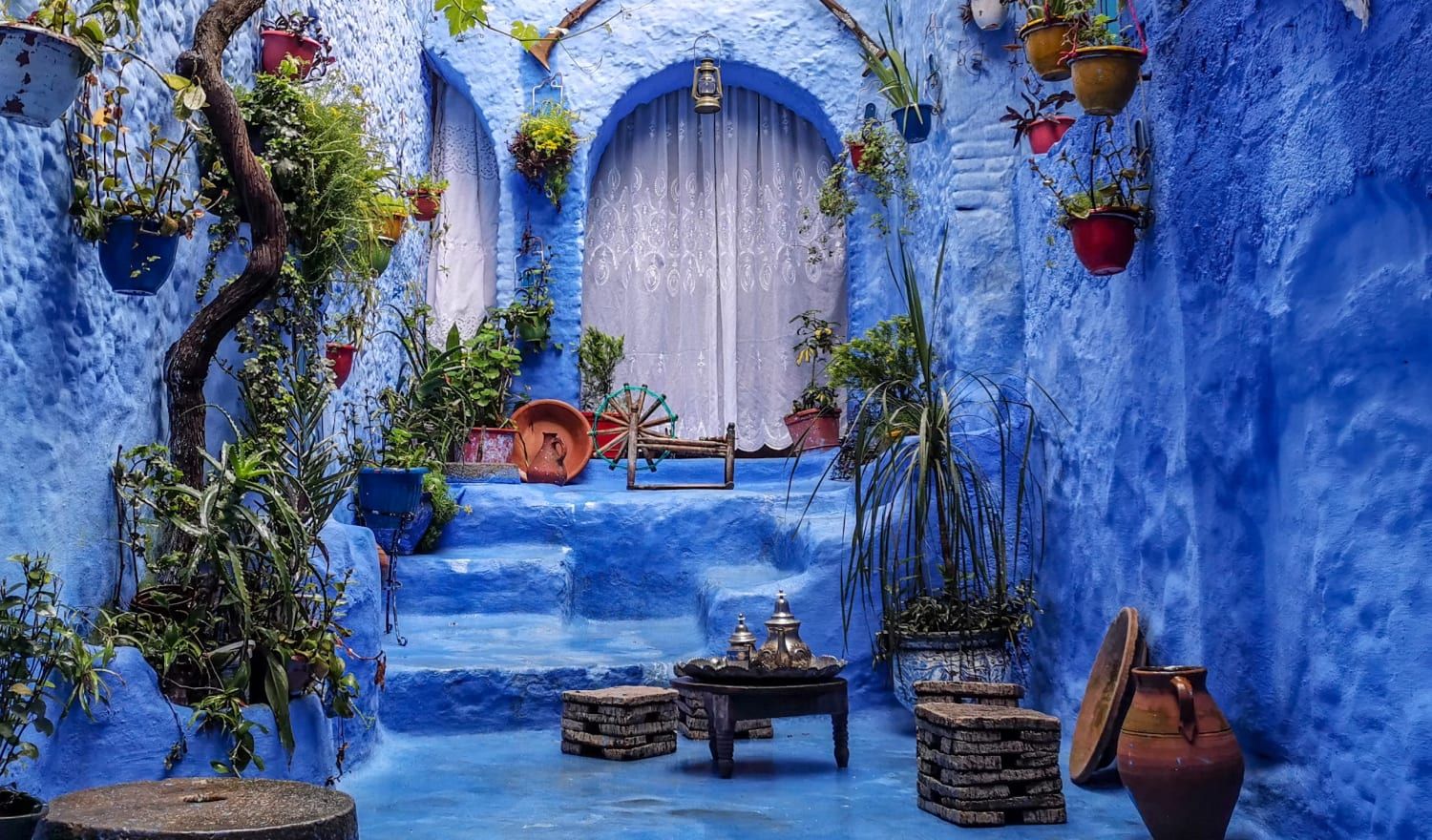 The blue marvel painted buildings of Chefchaouen.