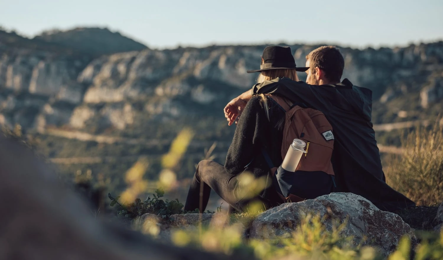 Couple gazing into the sunset