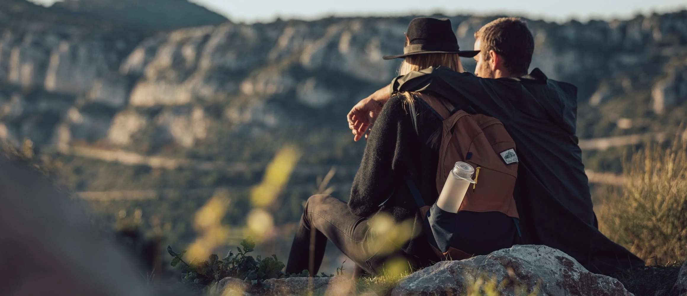 Couple gazing into the sunset