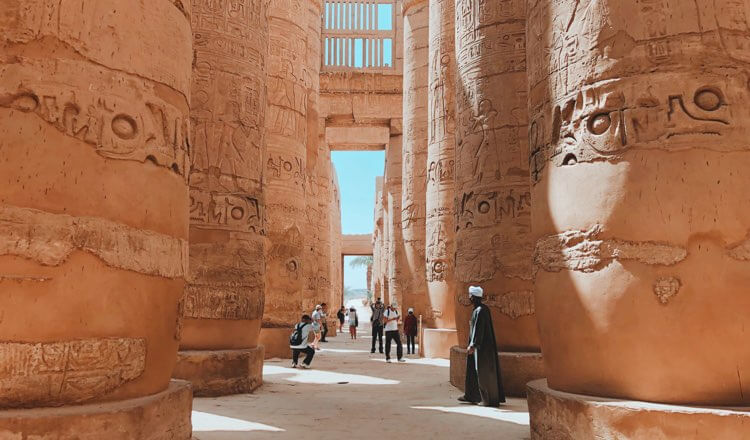 Tourists gathering in a popular landmark