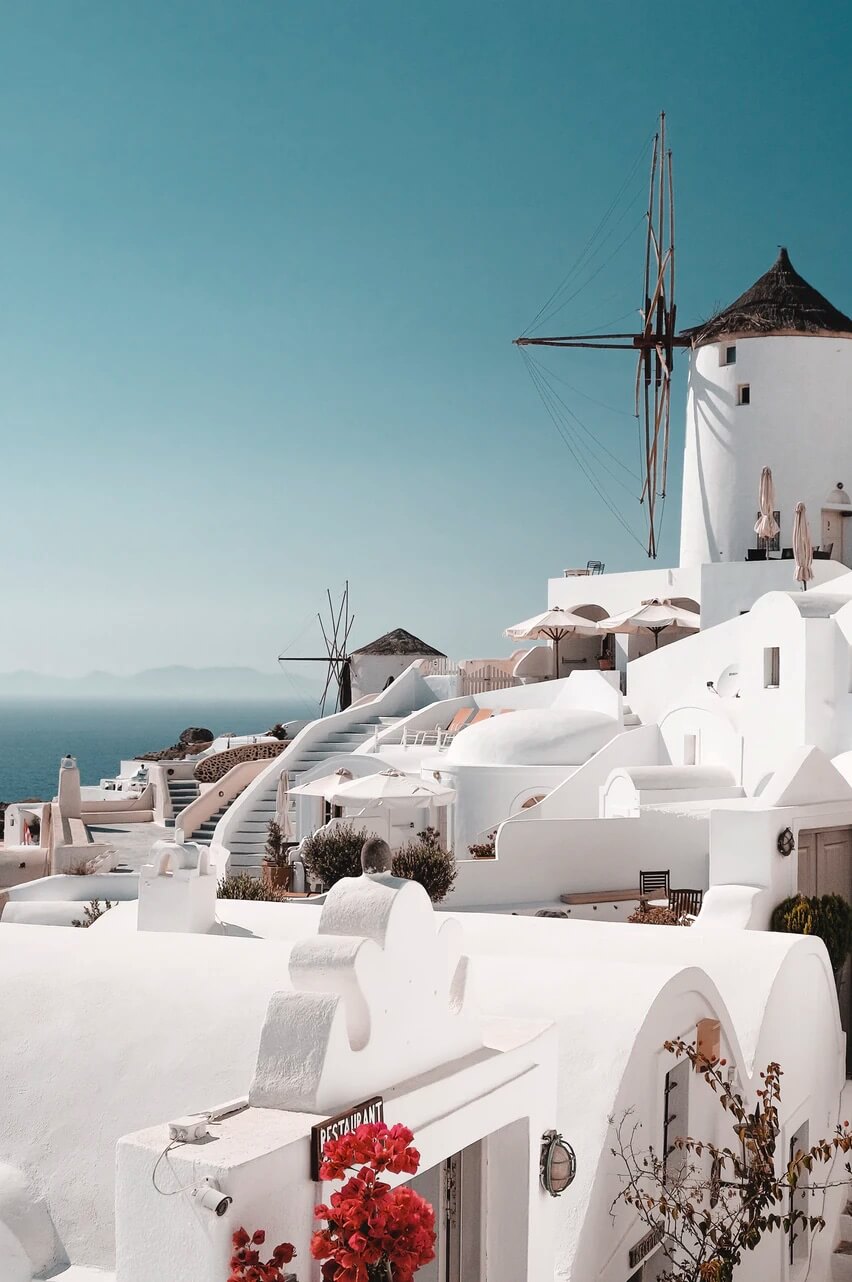 A view looking over Santorini