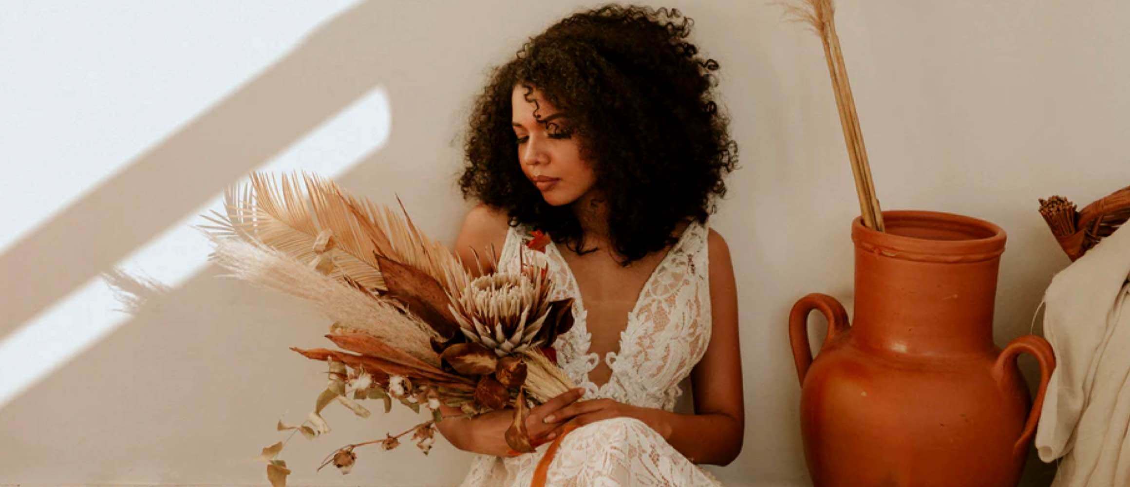 A Bride surronded by native plants