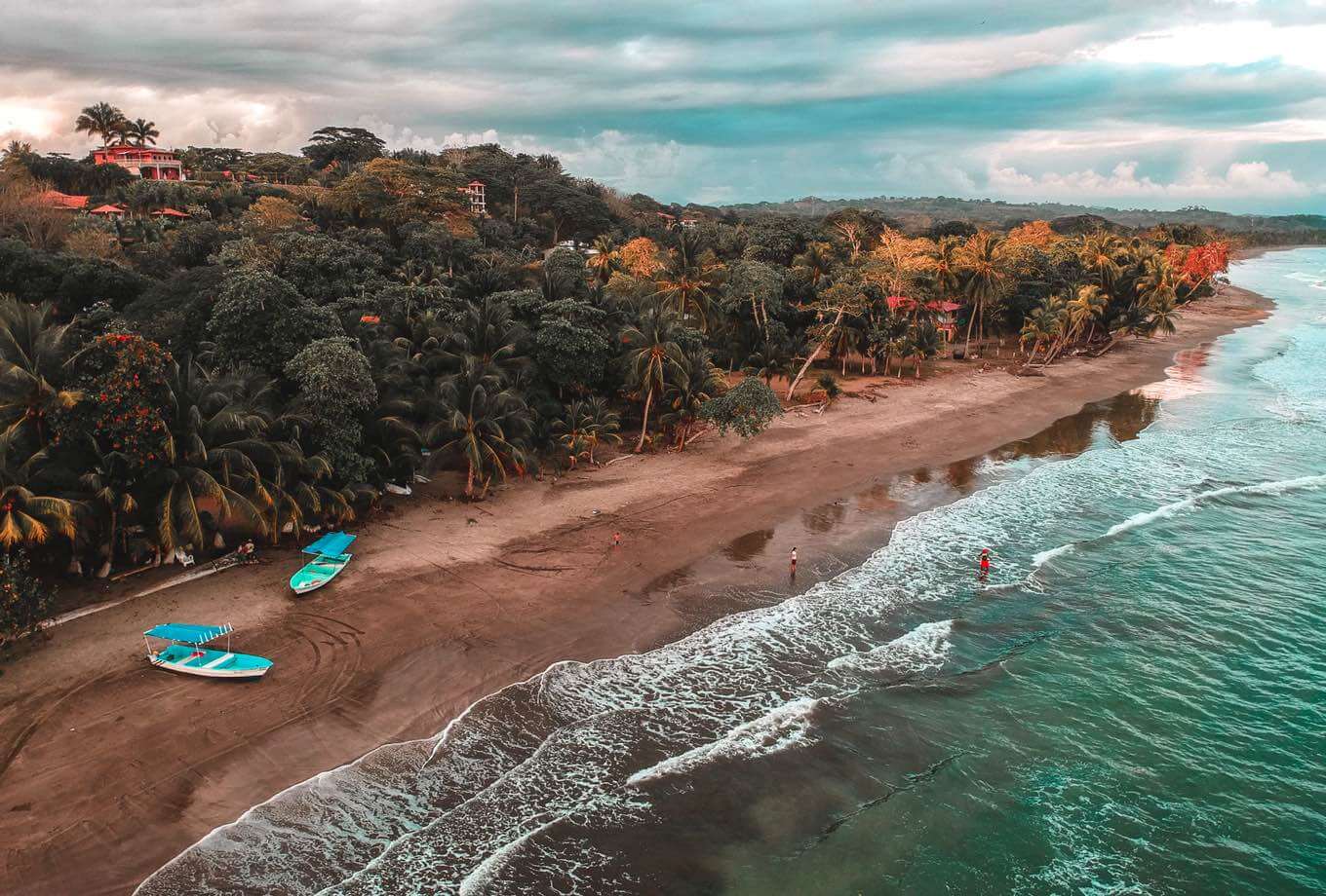 Sun setting over a beautiful beach in Costa Rica