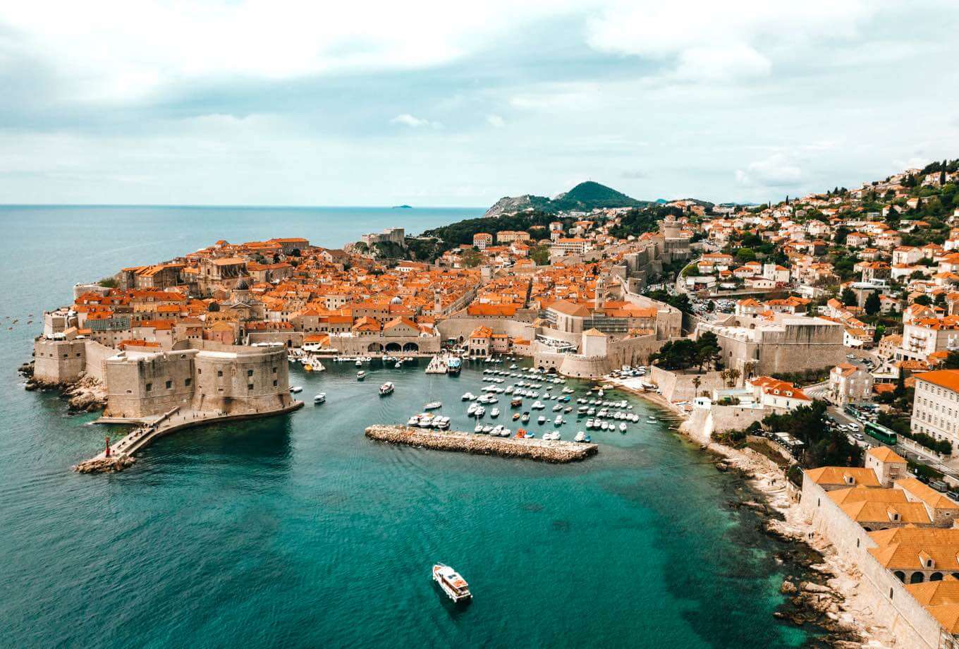 Boats docking in stunning Dubrovnik harbour