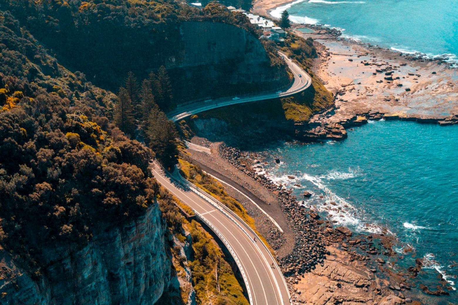 Winding ocean road