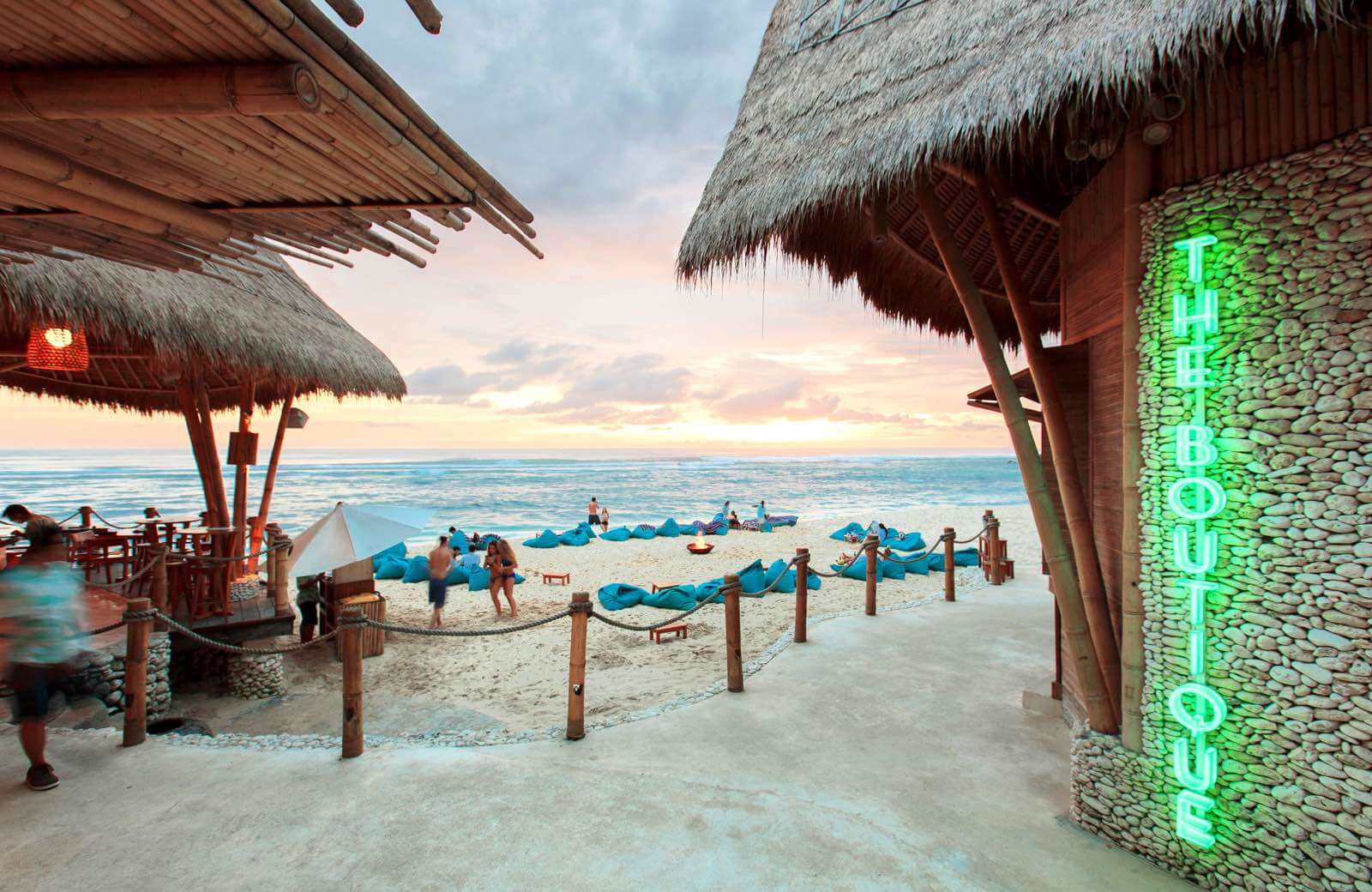 Ambience of the Beach club in the late afternoon