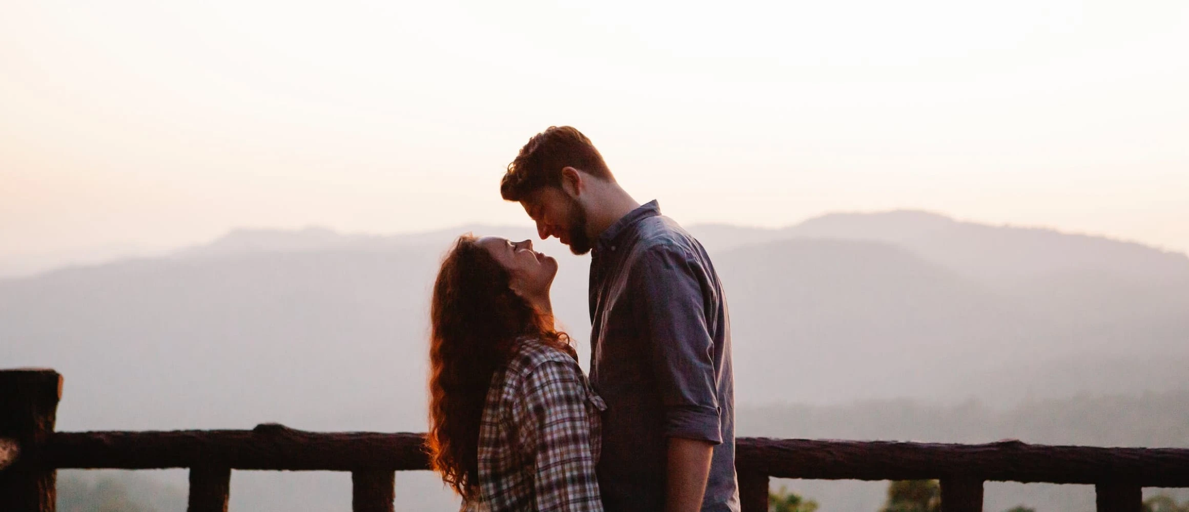 A couple in love looking into each other's eyes