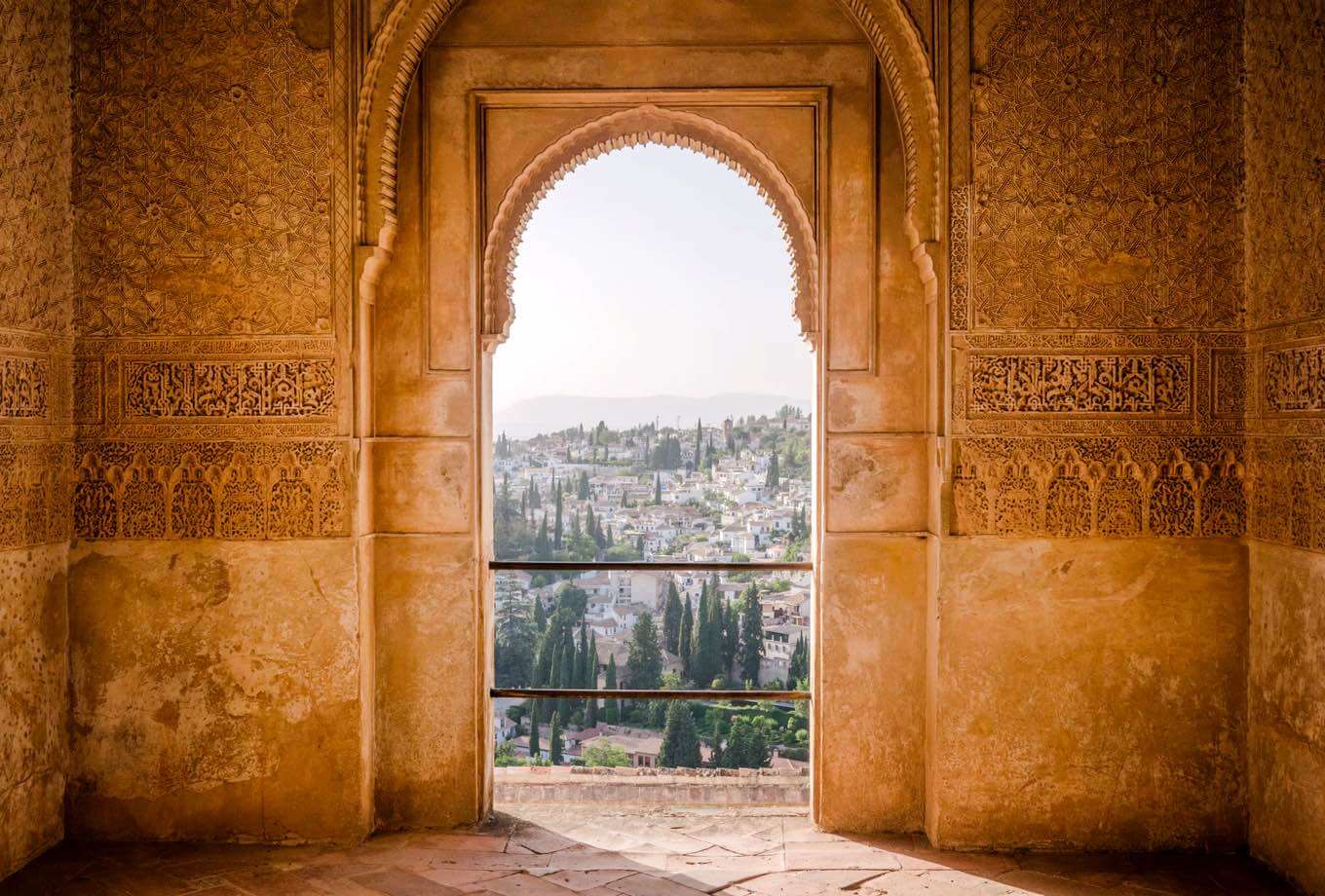 Looking out onto Spain from a crack in the wall