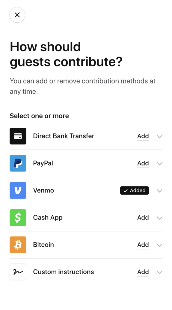 Venmo being added as a payment method